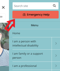 Emergency help button location on mobile image
