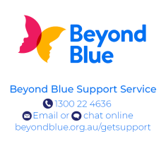 Beyond Blue logo and contact information